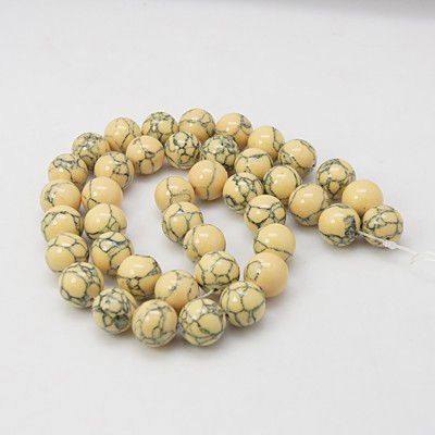 Natural Howlite Turquoise Beads Strand/10mm, Hole: 1mm, about 40pcs/strand