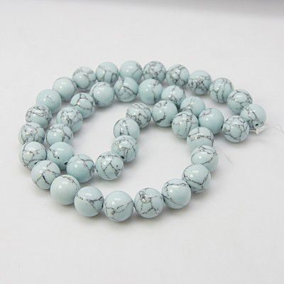 Natural Howlite Turquoise Beads Strand/10mm, Hole: 1mm, about 40pcs/strand
