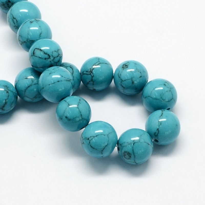 Natural Howlite Turquoise Beads Strand/12mm, Hole: 1.5mm, about 33pcs/strand