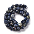 Natural Sodalite Beads Strands, Nuggets, Tumbled Stone, 9~17x8~12x6~8mm, Hole: 1mm, about 38pcs/strand, 15.55''(39.5cm)