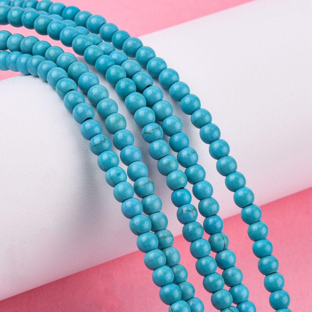 Natural Howlite Turquoise Beads Strand/4mm, Hole: 1mm, about 110pcs/strand