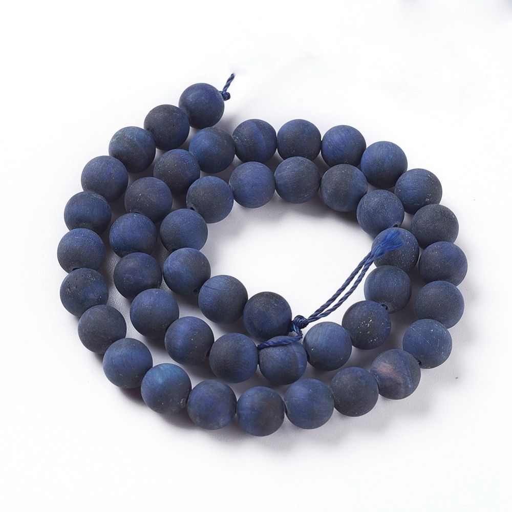 Natural Tiger Eye Beads Strands, Dyed & Heated , Frosted, Round, 8mm, Hole: 1.2mm, about 46~49pcs/strand, 14.7~15.3 inch(37.5~39cm)