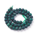 Natural Tiger Eye Beads Strands, Dyed & Heated , Frosted, Round, 8mm, Hole: 1.2mm, about 46~49pcs/strand, 14.7~15.3 inch(37.5~39cm)