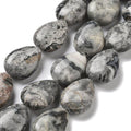 Natural Map Stone/Polychrome Jasper/Picasso Stone/Picasso Jasper Beads Strands, Flat Teardrop, 17.5~18x13~13.5x6mm, Hole: 1.2~1.4mm, about 11pcs/strand, 7.56''(19.2cm)