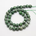 Natural Green Spot Jasper Beads Strands, Round, Faceted, 15.5 inch