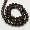 Smoky Quartz Beads Strands, Faceted(128 Faceted), Round