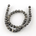 Natural Map Stone/Picasso Stone/Picasso Jasper Beads Strands, Round, 4~4.5mm, Hole: 1mm, about 85~96pcs/strand, 15 inch