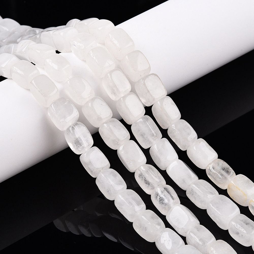 Natural Quartz Crystal Beads Strands, Rock Crystal Cuboid Beads, 8~11.5x8~9x7.5~9mm, Hole: 1.2mm, about 34pcs/strand, 15.16''(38.5cm)