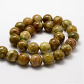 Round Natural Dragon Blood Jasper Beads Strands, 8mm, Hole: 1mm, about 48pcs/strand, 15.75 inch