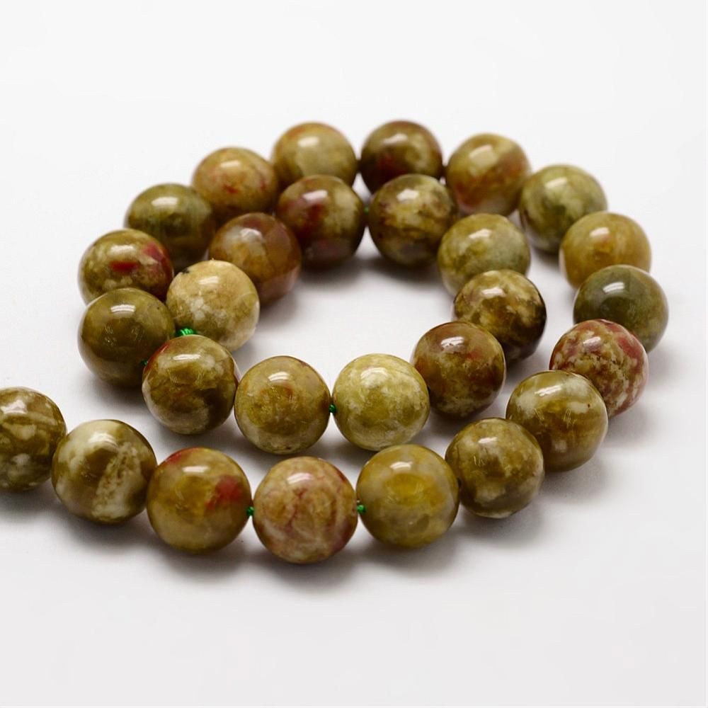 Round Natural Dragon Blood Jasper Beads Strands, 8mm, Hole: 1mm, about 48pcs/strand, 15.75 inch