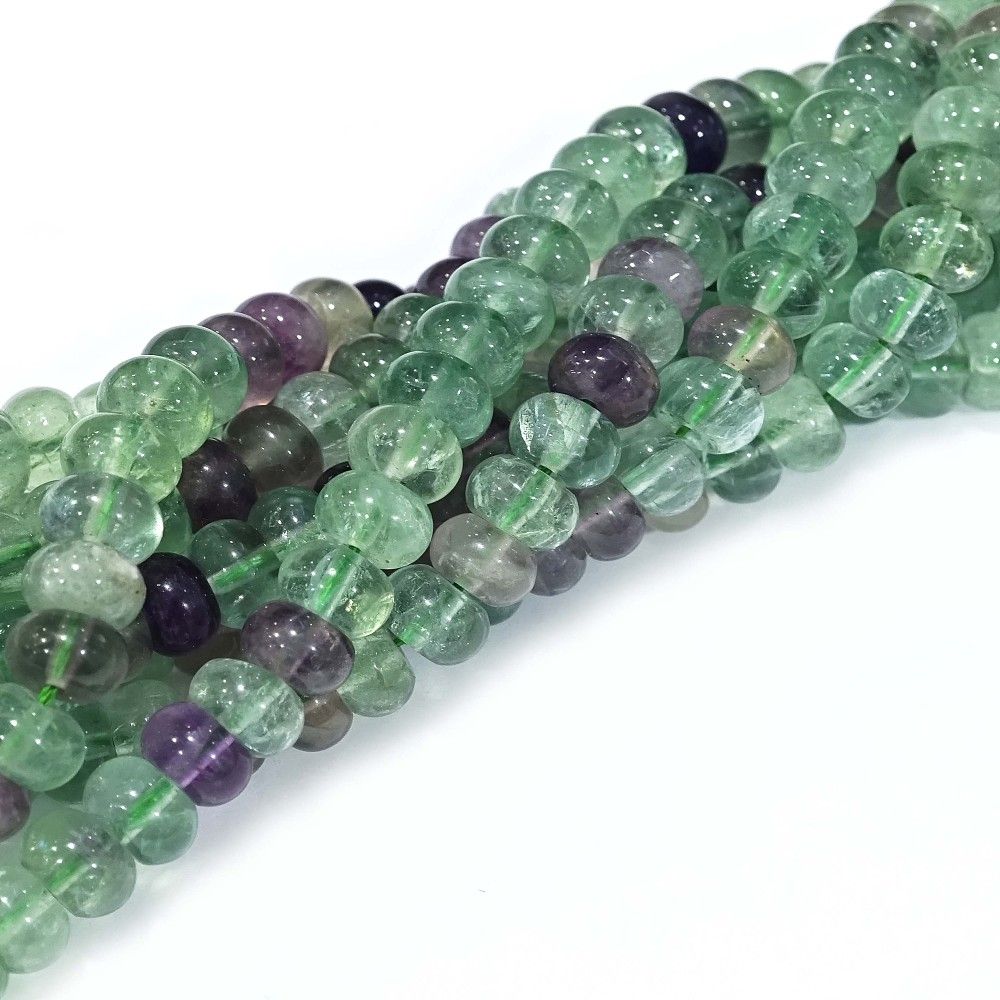 Natural Colorful Fluorite Beads Strands, Rondelle, 8x5mm, Hole: 0.7mm, about 70pcs/strand, 14.76~14.96 inch(37.5~38cm)