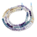 Natural Fluorite Beads Strands, Gradient color, Faceted, Round, 3mm, Hole: 0.7mm, about 135pcs/strand, 15.35 inch(39cm)