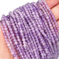 Natural Lavender Amethyst Beads Strands, Faceted, Round, 3mm, Hole: 0.6mm, about 135pcs/strand, 15.35 inch(39cm)