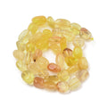 Natural Yellow Fluorite Beads Strands, Nuggets, Tumbled Stone, 7.5~14x7.5~10x3.5~8mm, Hole: 1mm, about 40pcs/strand, 15.35''(39cm)