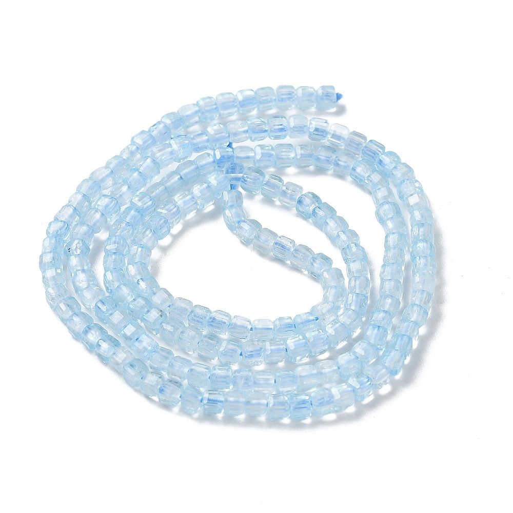 Natural Topaz Crystal Beads Strands, Cube, Faceted, Grade AAA, 2x2x2mm, Hole: 0.5mm, about 190~199pcs/strand, 15.47''(39.3cm)