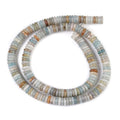 Natural Flower Amazonite Beads Strands, Rondelle, 6~6.5x2~2.5mm, Hole: 1mm, about 181~191pcs/strand, 15.16~15.35''(38.5~39.1cm)