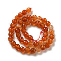 Natural Carnelian Beads Strands, Faceted(128 Facets), Round, 8mm, Hole: 1mm, about 45pcs/strand, 14.96 inch(38cm)