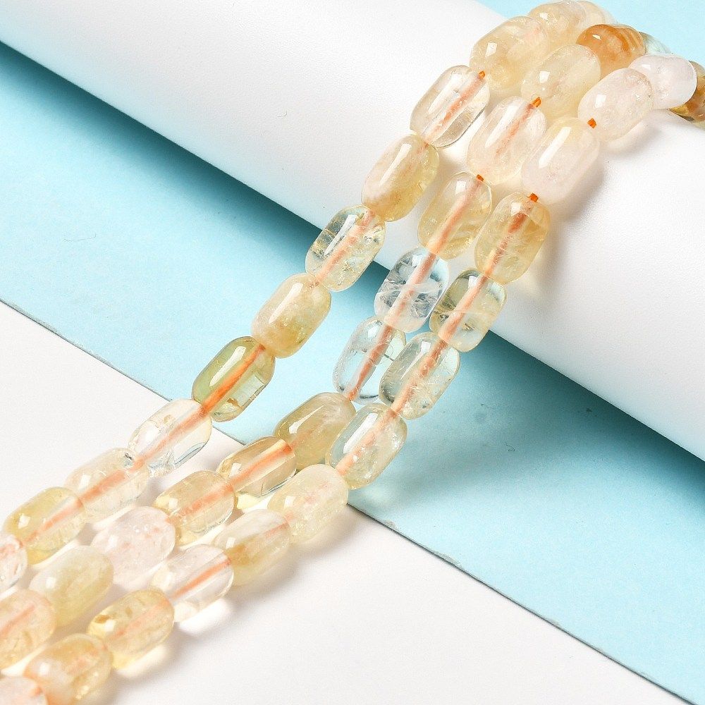 Natural Citrine Beads Strands, Column, 9x6mm, Hole: 1~1.2mm, about 20~21pcs/strand, 7.09~7.48 inch(18~19cm)