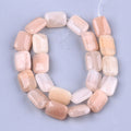 Natural Pink Aventurine Beads Strands, Rectangle, 17.5~18.5x13~13.5x6~7mm, Hole: 1mm, about 22pcs/strand, 15.5 inch