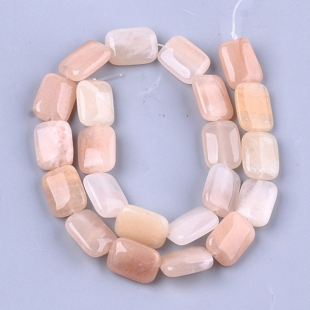 Natural Pink Aventurine Beads Strands, Rectangle, 17.5~18.5x13~13.5x6~7mm, Hole: 1mm, about 22pcs/strand, 15.5 inch