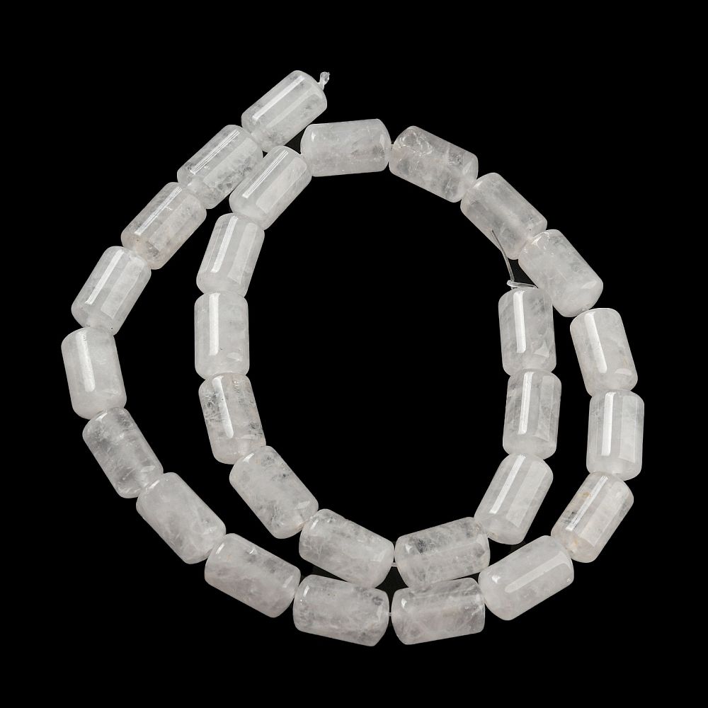 Natural Quartz Crystal Beads Strands, Rock Crystal Beads, Column, 14x8~8.5mm, Hole: 1mm, about 28pcs/strand, 15.28''(38.8cm)
