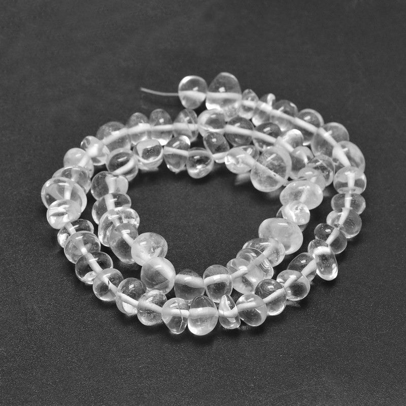 Natural Quartz Crystal Nuggets Bead Strands, Rock Crystal Beads, Tumbled Stone, 6~10x9~12x8~10mm, Hole: 1mm, about 15.3 inch~15.7 inch