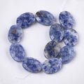 Natural Blue Spot Jasper Beads Strands, Faceted, Oval, 18x13~13.5x5.5~6mm, Hole: 1.2mm, about 11pcs/strand, 7.8 inch