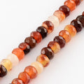 Natural Carnelian Stone Bead Strands, Faceted, Rondelle, Orange Red, 8x5mm, Hole: 1mm, about 80pcs/strand, 15.7 inch