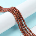 Natural Red Jasper Beads Strands, Faceted, Round, 3~3.5mm, Hole: 0.7mm, about 106pcs/strand, 15.04~15.43 inch (38.2~39.2cm)
