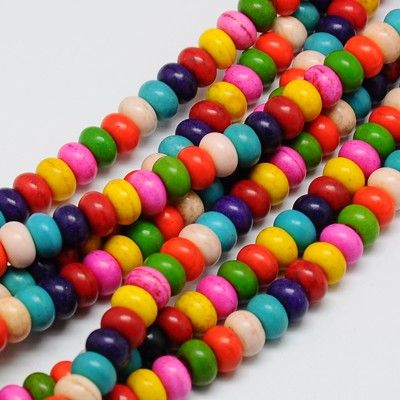 Natural Howlite Turquoise Beads Strand/6x4mm, Hole: 1mm, about 88~90pcs/strand)