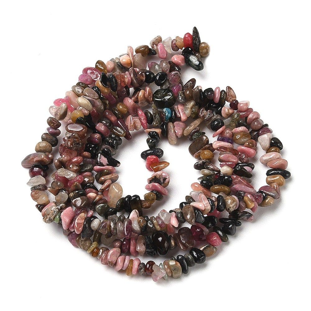 Natural Multicolor Tourmaline Chip Beads Strands, 4~8x3~7x1.5~3mm, Hole: 0.6mm, 31.89''(81cm)