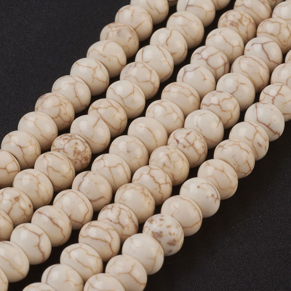 Natural Howlite Turquoise Beads Strand/6x4mm, Hole: 1mm, about 88~90pcs/strand)
