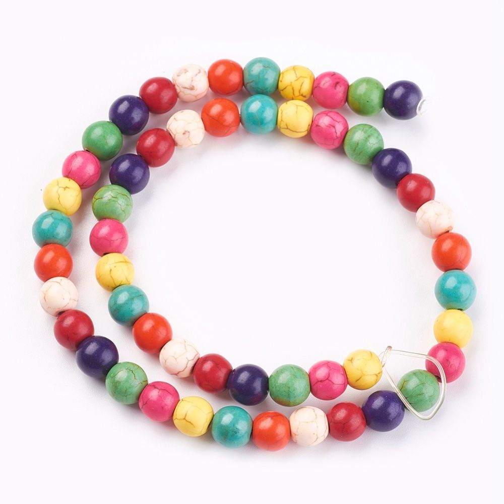 Natural Howlite Turquoise Beads Strand/4mm, Hole: 1mm, about 110pcs/strand