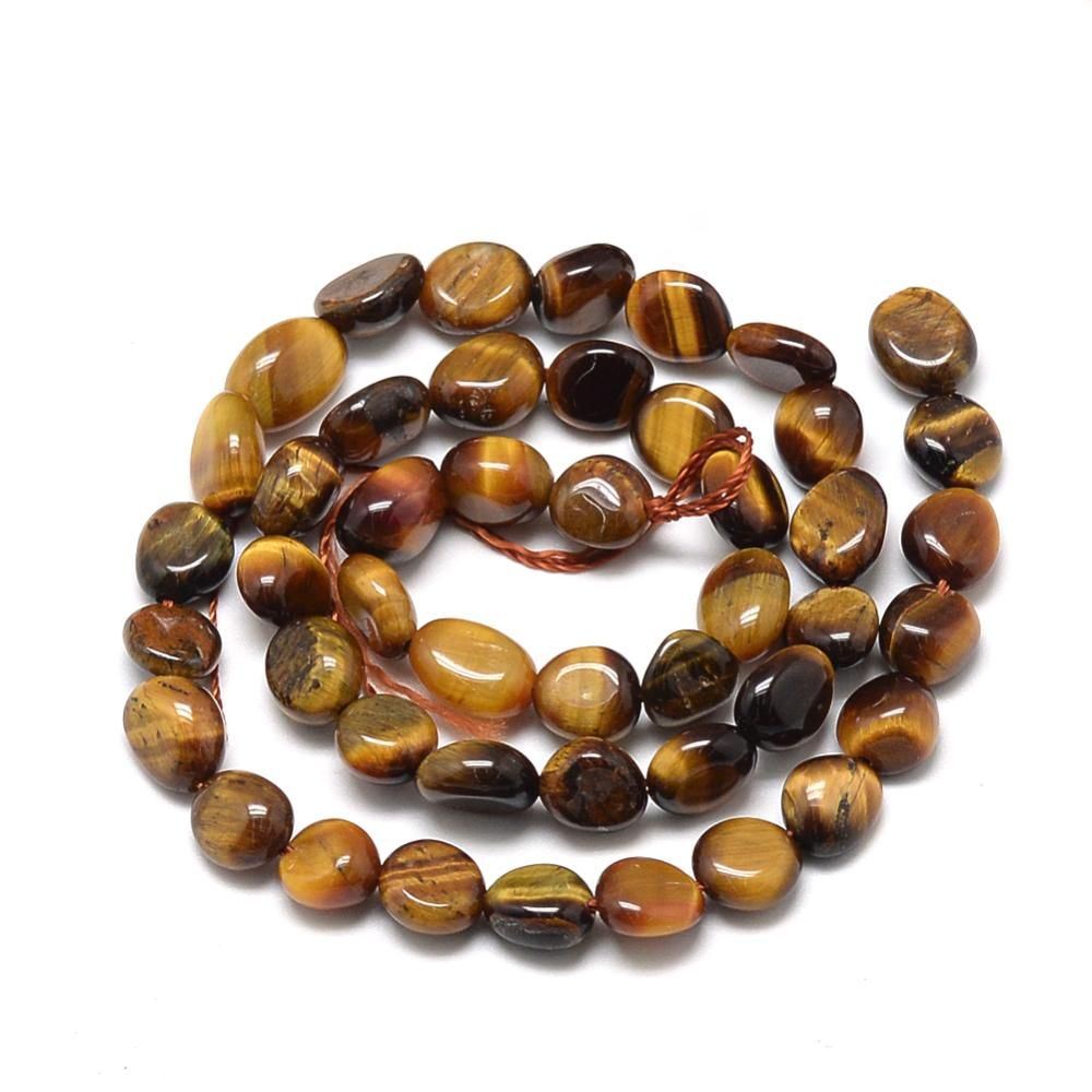 Natural Tiger Eye Beads Strands, Nuggets, 8~15x7~12x4~12mm, Hole: 1mm, about 30~45pcs/strand, 15.7 inch