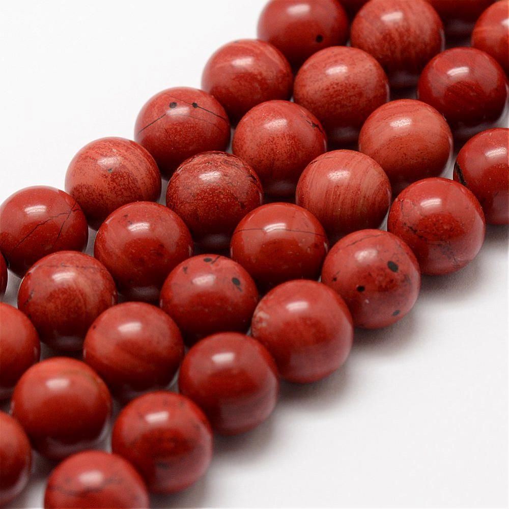Natural Red Jasper Beads Strands, Grade A-, Round, 15.5 inch(39cm)