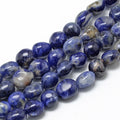 Natural Sodalite Beads Strands, Nuggets, 8~15x7~12x4~12mm, Hole: 1mm, about 30~45pcs/strand, 15.7 inch