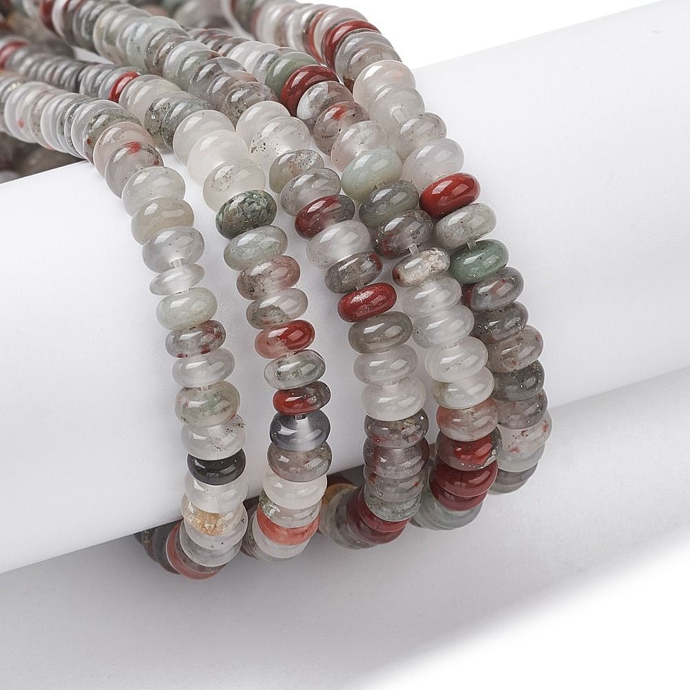 Natural African Bloodstone Beads Strands, Rondelle, 4.5x2.5mm, Hole: 0.8mm, about 158pcs/strand, 15.55 inch(39.5cm)