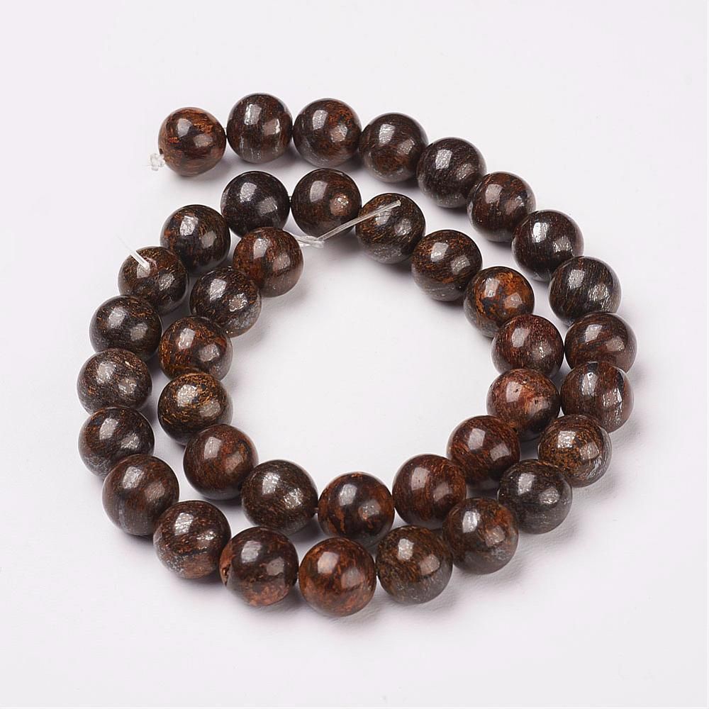 Natural Bronzite Beads Strands, Round, , 15 inch(38cm)