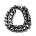 Non-Magnetic Synthetic Hematite Beads Strands, Twist Oval, 12~12.5x11.5~12mm, Hole: 1mm, about 33pcs/strand, 16.14''(41cm)