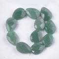 Natural Green Aventurine Beads Strands, Faceted, teardrop, 18x13~13.5x5.5~6mm, Hole: 1.2mm, about 11pcs/strand, 7.8 inch