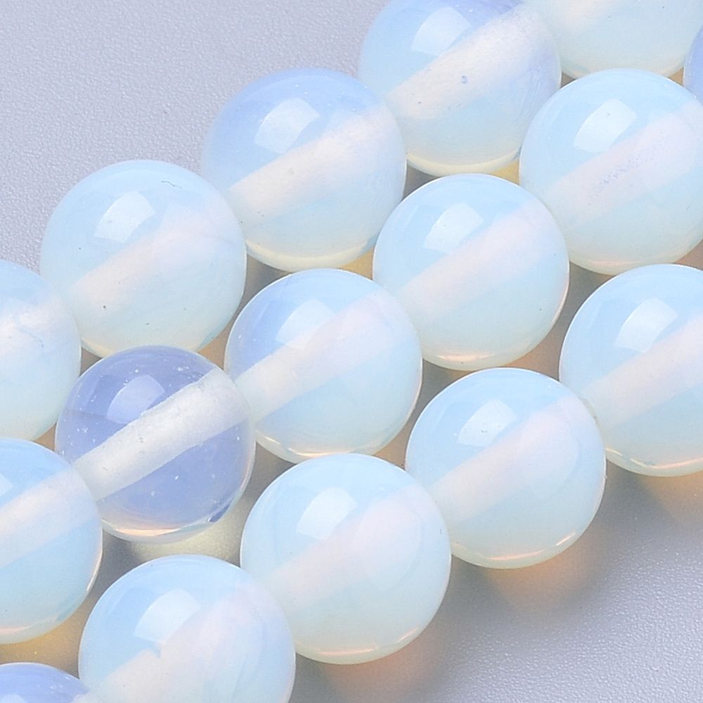 Opalite Beads Strands, Round, 4mm, Hole: 1mm, about 90pcs/strand, 14 inch