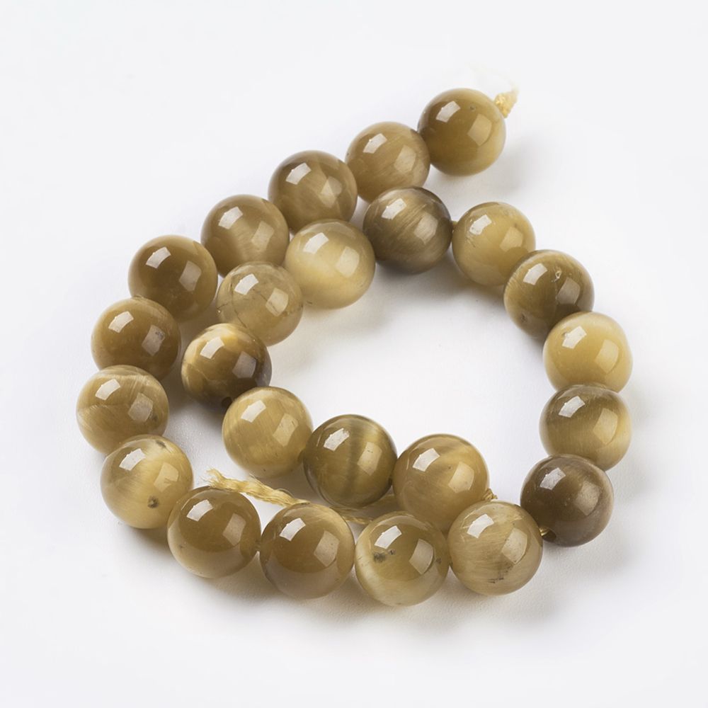 Natural Gold Tiger Eye Beads Strands, Grade A, Round, 8mm, Hole: 1mm about 24pcs/strand