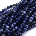 Round Natural Sodalite Beads Strands,  15 inch