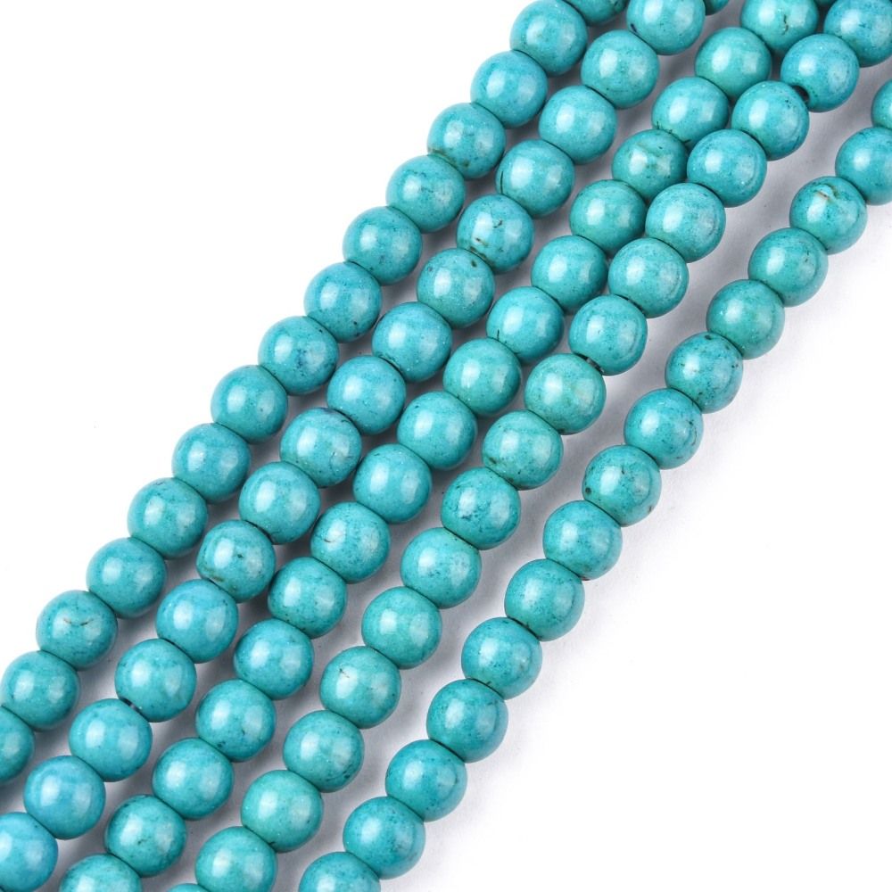 Natural Howlite Turquoise Beads Strand/6mm, Hole: 1.2mm, about 67pcs/strand