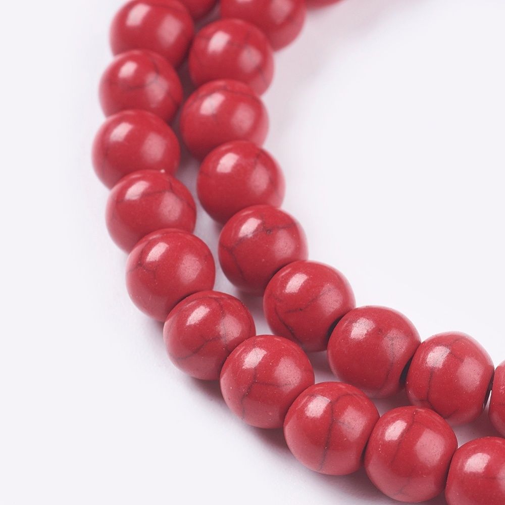 Natural Howlite Turquoise Beads Strand/6mm, Hole: 1.2mm, about 67pcs/strand