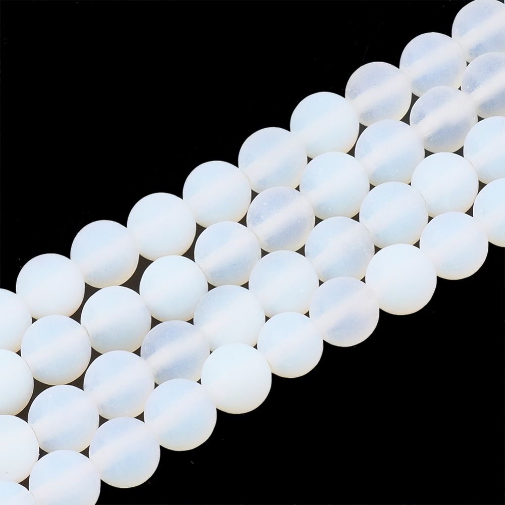 Opalite Beads Strands, Frosted, Round,  15.5 inch