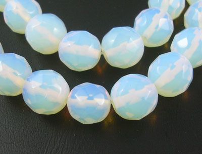 Opalite Beads Strands, Faceted Round, 14.5 inch