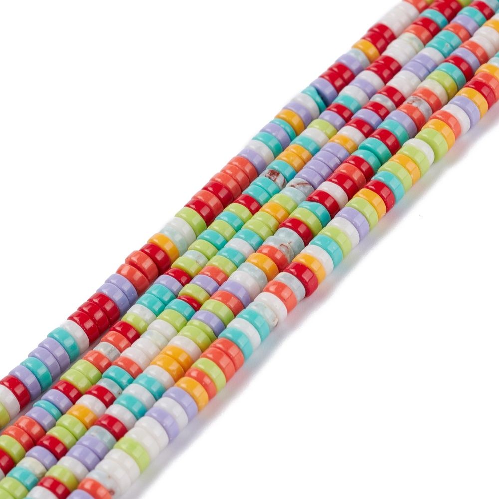 Natural Howlite Turquoise Beads Strand/4x1mm, Hole: 1mm, 15.24~16.06 inch(38.7~40.8cm)