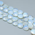 Opalite Beads Strands, Top Drilled Beads, Faceted, Teardrop, 13x13x5~6mm, Hole: 1mm, about 27pcs/strand, 7.8 inch