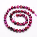 Natural Tiger Eye Bead Strands, 14.9 inch~15.1 inch